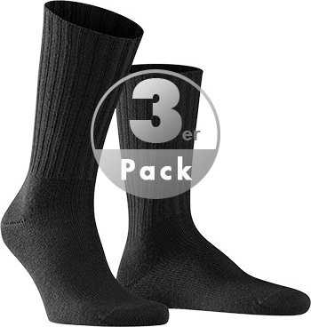 Thumbnail - Falke Herren Socken schwarz Schur-Wolle unifarben