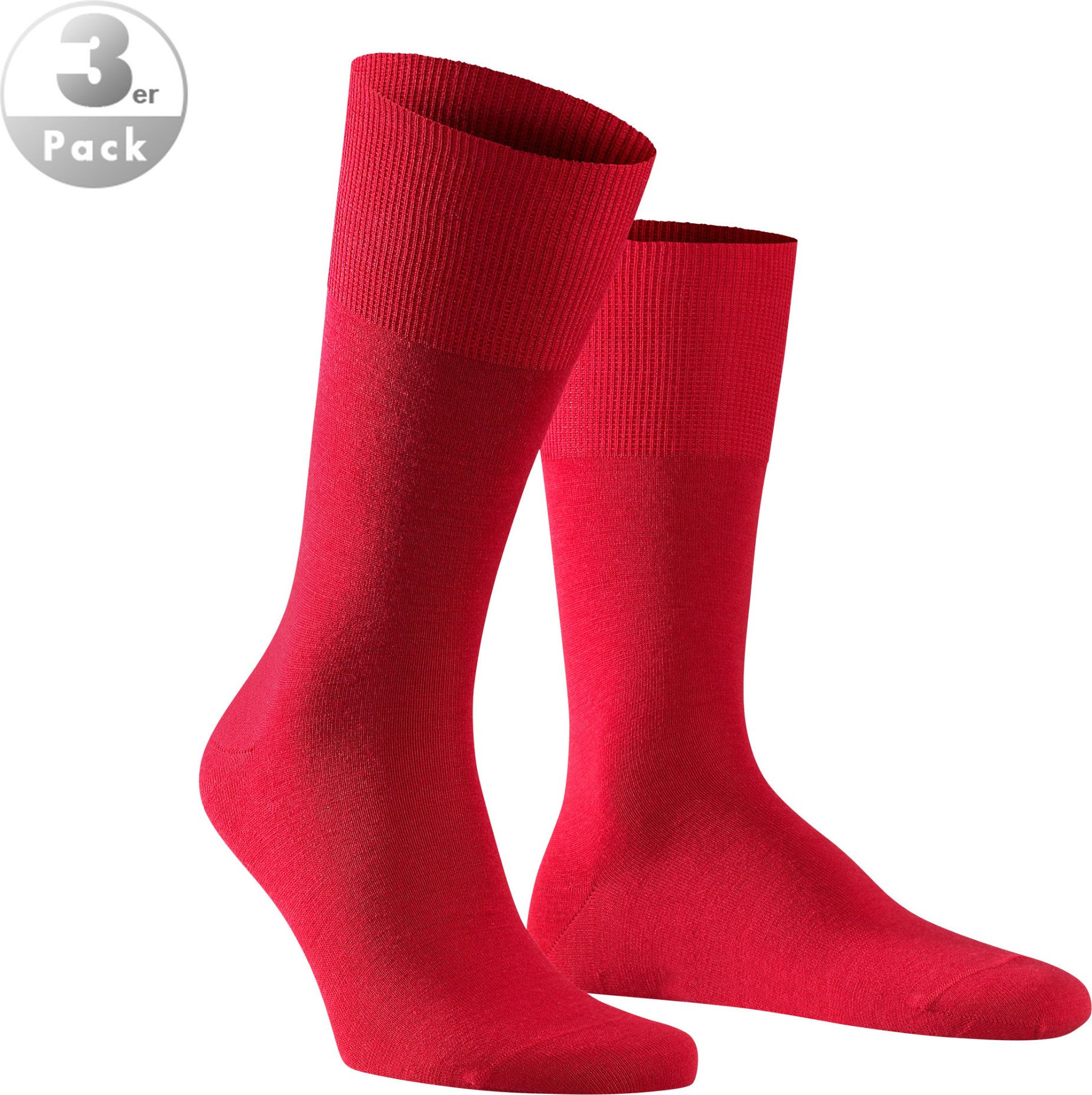 Thumbnail - Falke Herren Socken rot Merinowolle unifarben