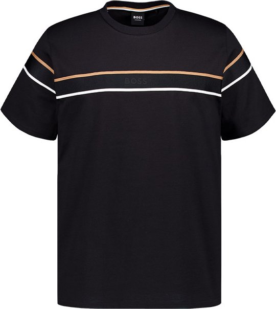 Thumbnail - BOSS Black Herren T-Shirt schwarz Baumwolle & Mix unifarben