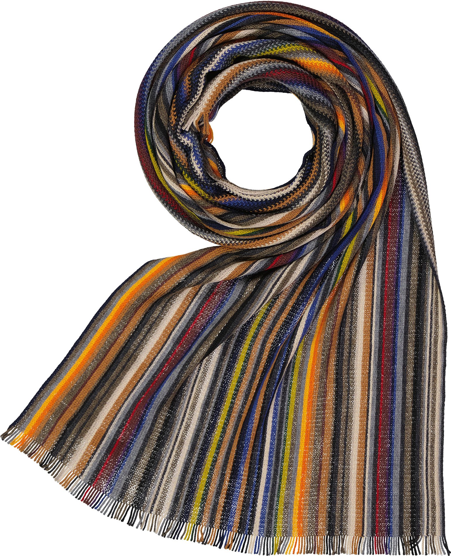 DANTE Herren Schal mehrfarbig Woll-Stoff gestreift