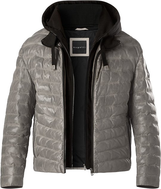 Thumbnail - bugatti Herren Lederjacke grau unifarben