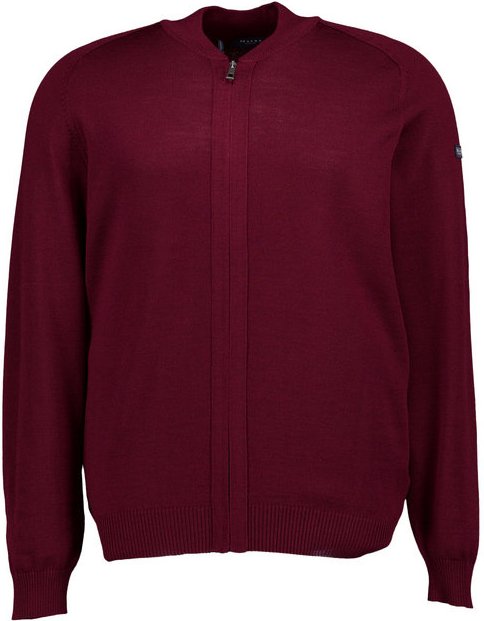 Thumbnail - MAERZ Muenchen Herren Cardigan rot unifarben