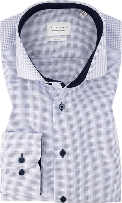 Thumbnail - ETERNA Herren Hemd blau meliert Slim Fit