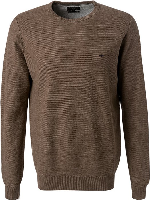 Fynch-Hatton Herren Pullover braun unifarben