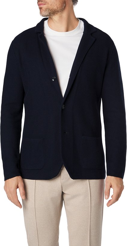 BOGGI MILANO Herren Strick-Sakko blau