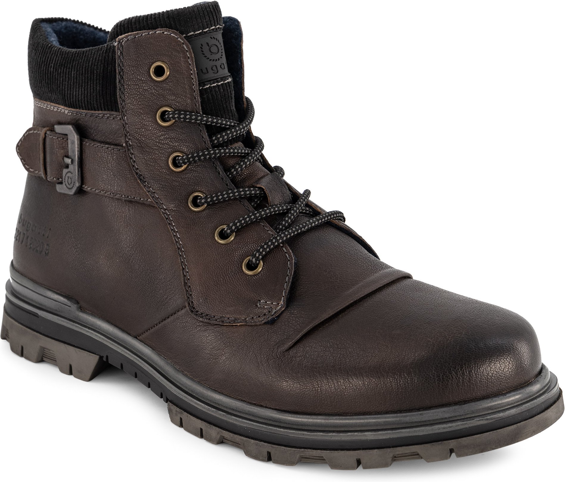 bugatti Herren Schnürboots braun Leder geprägt