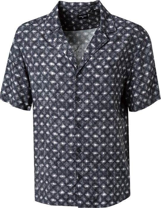 Strellson Herren Kurzarmhemd blau gemustert