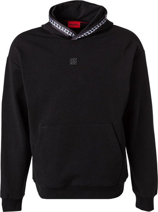 HUGO Herren Hoodie schwarz unifarben
