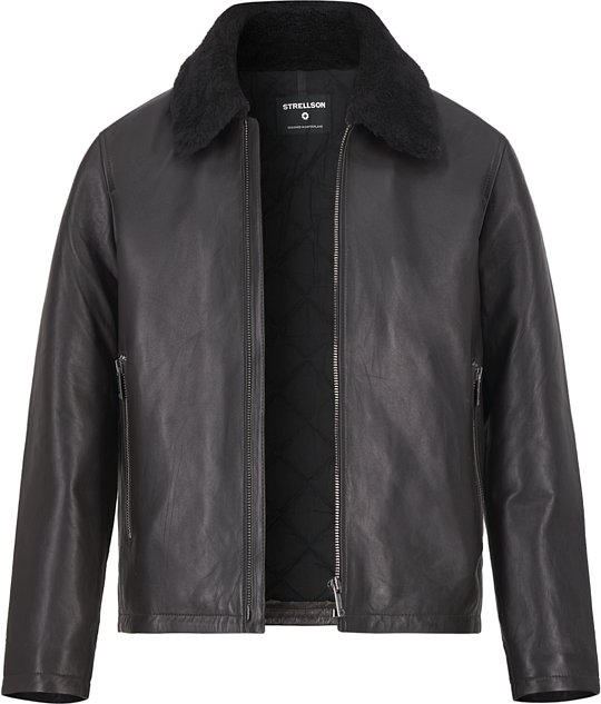 Strellson Herren Lederjacke braun unifarben