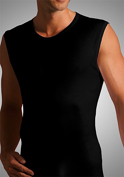 Thumbnail - Novila Herren Tanktop schwarz Ägyptische Baumwolle unifarben