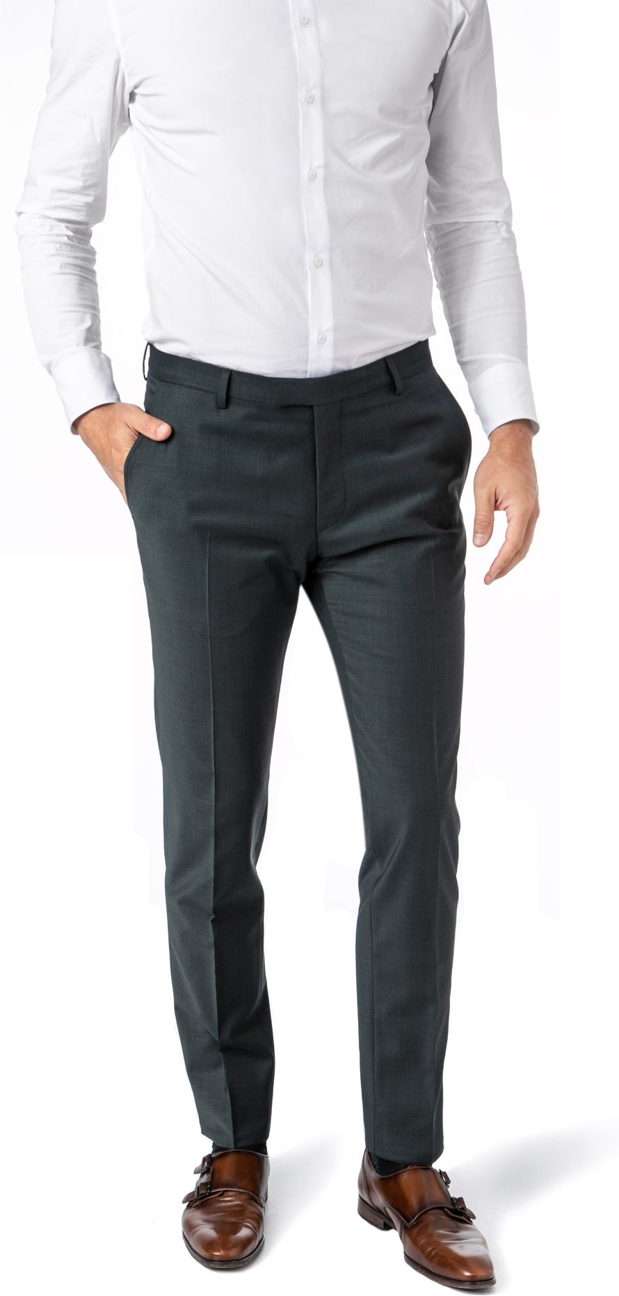 HECHTER PARIS Herren Hose grün meliert