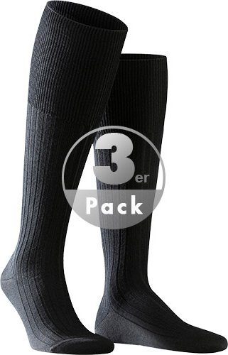 Thumbnail - Falke Herren Kniestrümpfe schwarz Schur-Wolle unifarben