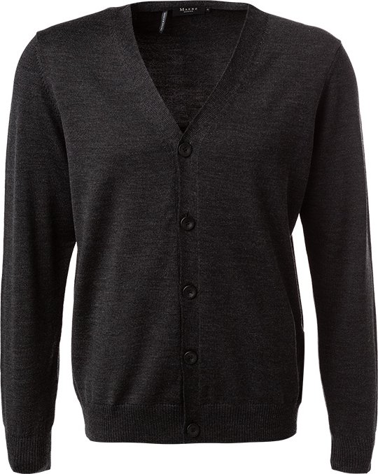 Thumbnail - MAERZ Muenchen Herren Cardigan grau unifarben