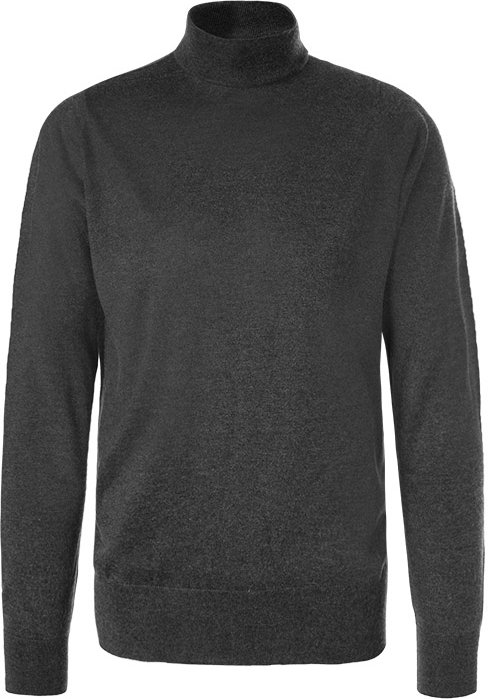 Thumbnail - Cipriani Herren Stehkragenpullover grau unifarben