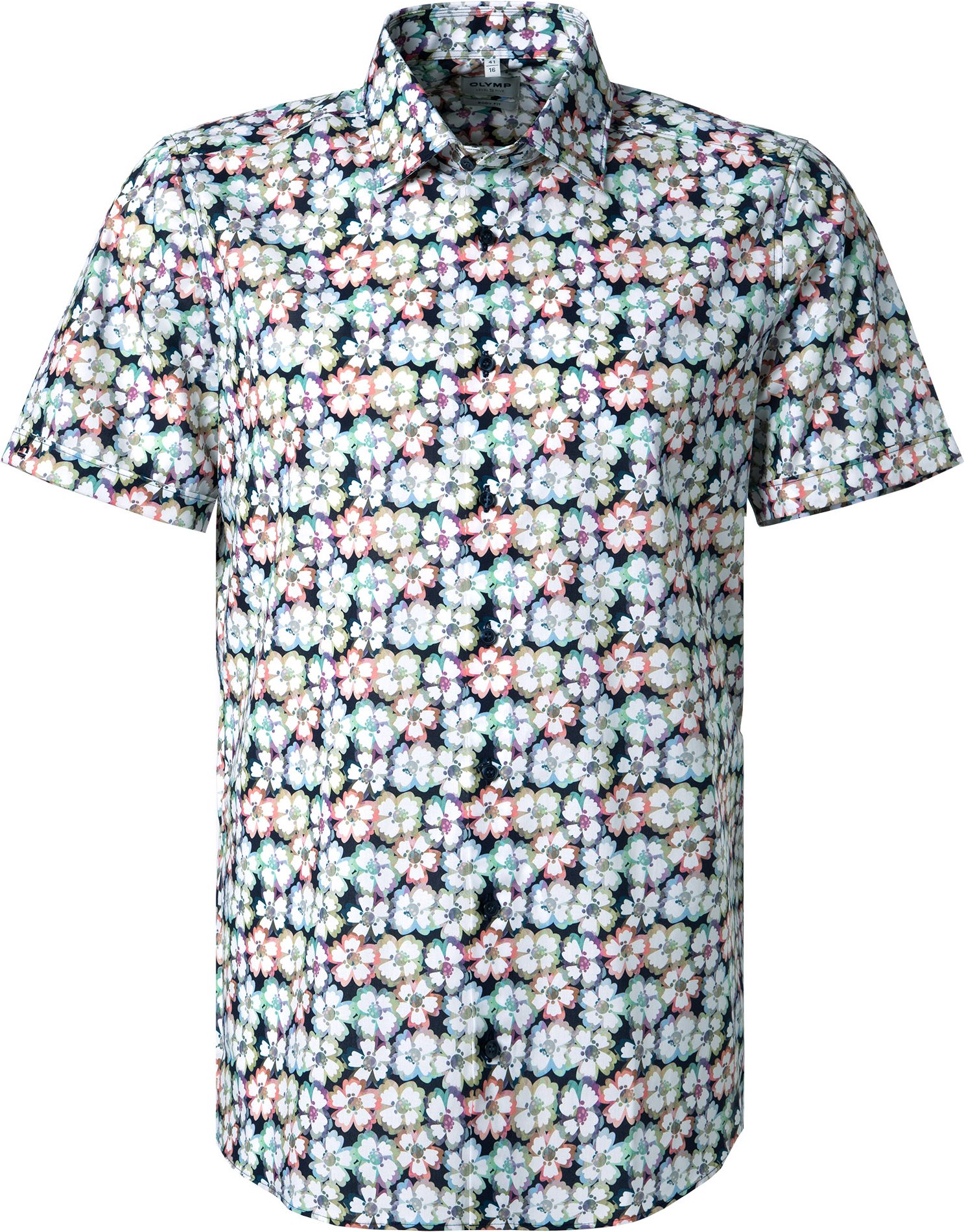 Thumbnail - OLYMP Herren Kurzarmhemd mehrfarbig geblümt