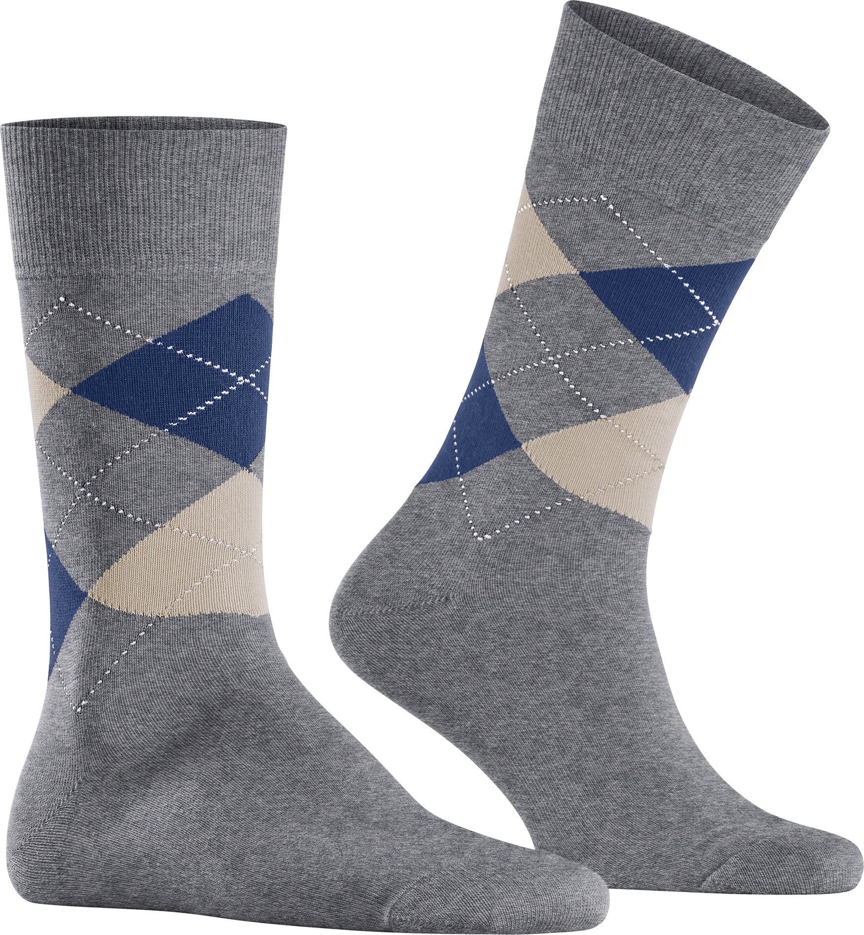 Thumbnail - Burlington Herren Socken grau Baumwolle & Mix Gemustert