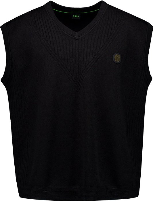 BOSS Green Herren Pullunder schwarz unifarben