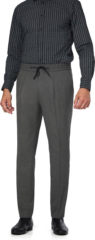 Thumbnail - HUGO Herren Hosen grau meliert Slim Fit