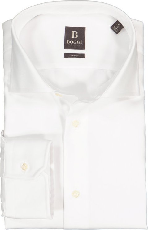 Thumbnail - BOGGI MILANO Herren Hemd weiß Slim Fit