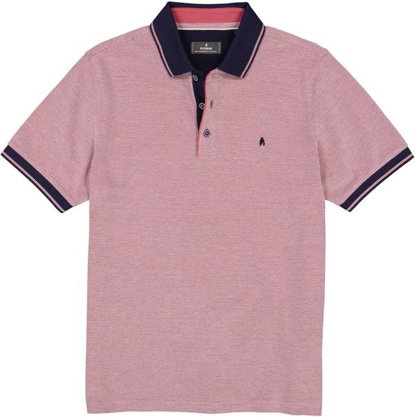 RAGMAN Herren Polo-Shirt rosa meliert