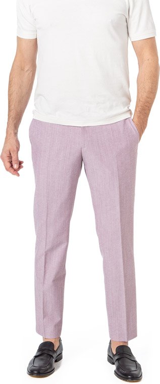 Thumbnail - BOSS Black Herren Hose rosa meliert Slim Fit