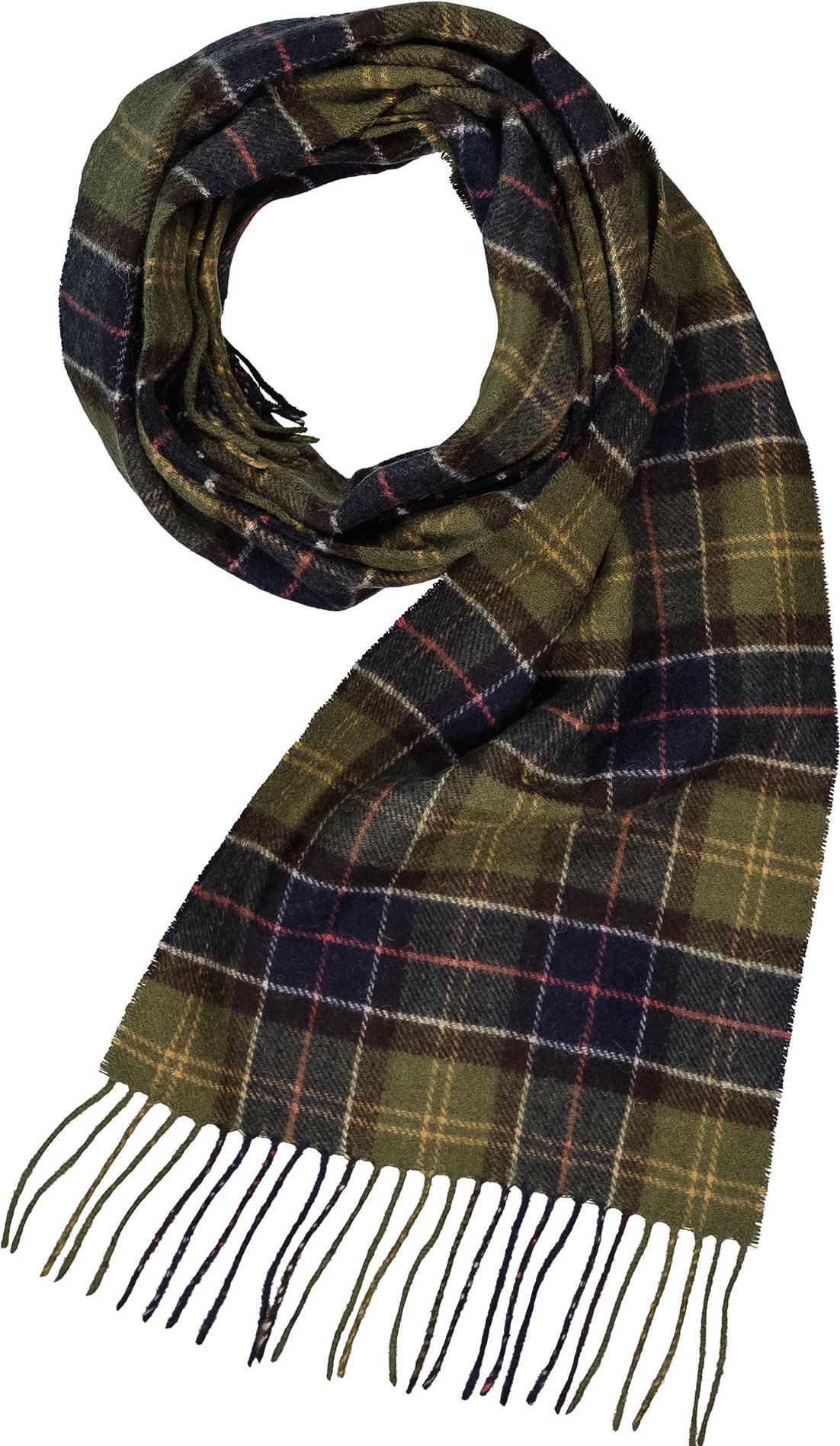 Barbour Herren Schal grün Woll-Stoff kariert