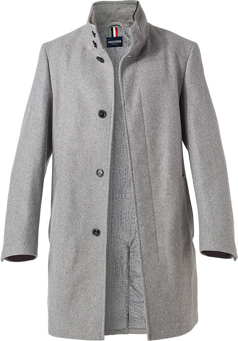 HECHTER PARIS Herren Mantel grau unifarben