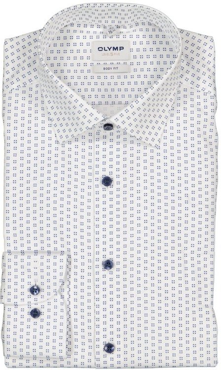 OLYMP Herren Hemden weiß gemustert
