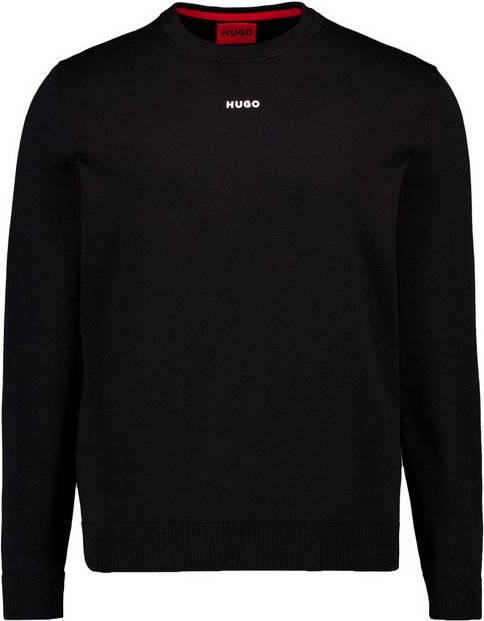 HUGO Herren Pullover schwarz unifarben