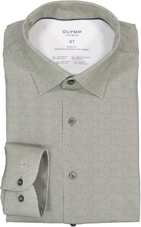 OLYMP Herren Hemden grün gemustert
