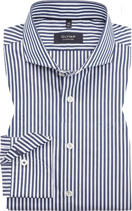 OLYMP Signature Herren Hemd blau gestreift