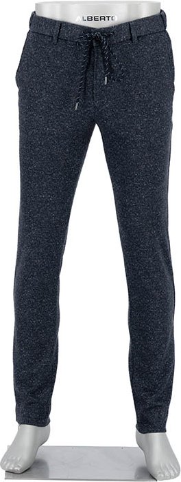 Alberto Herren Hosen blau meliert Slim Fit