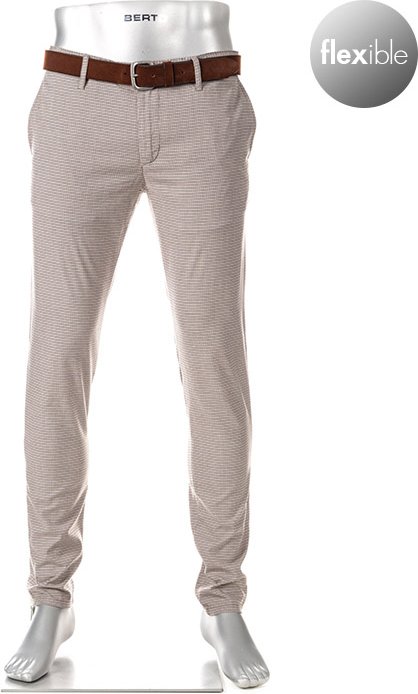 Alberto Herren Chino braun kariert Slim Fit