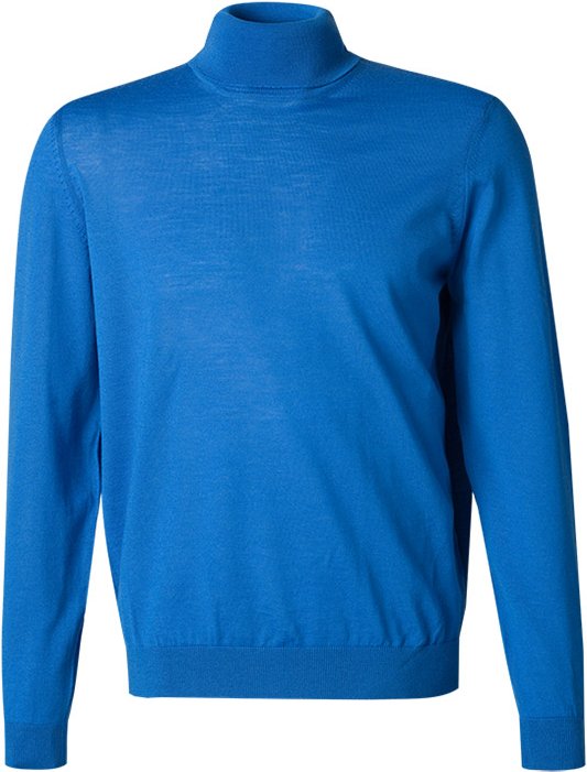 BOSS Black Herren Rollkragenpullover blau unifarben