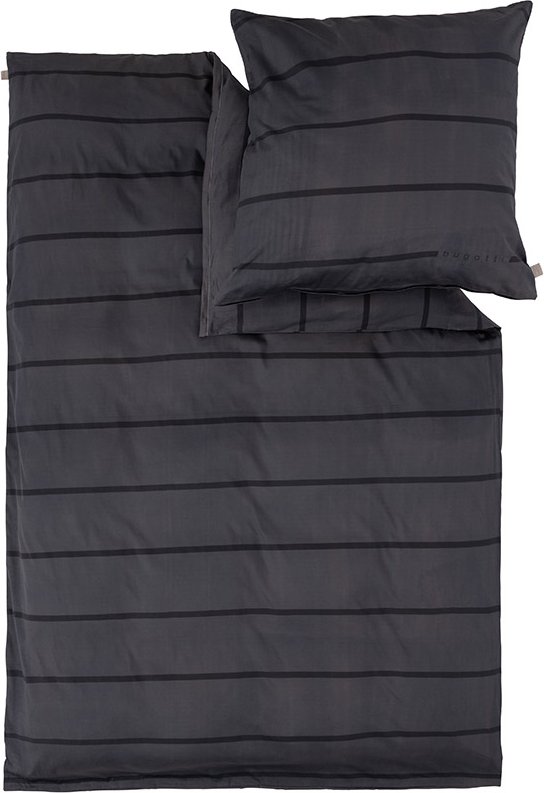 bugatti Herren Bettwäsche grau gestreift