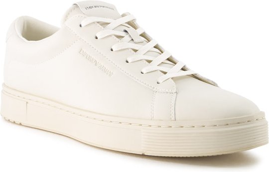 EMPORIO ARMANI Herren Sneaker weiß Glattleder