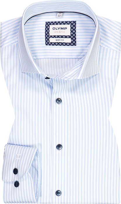 Thumbnail - OLYMP Herren Hemd blau gestreift