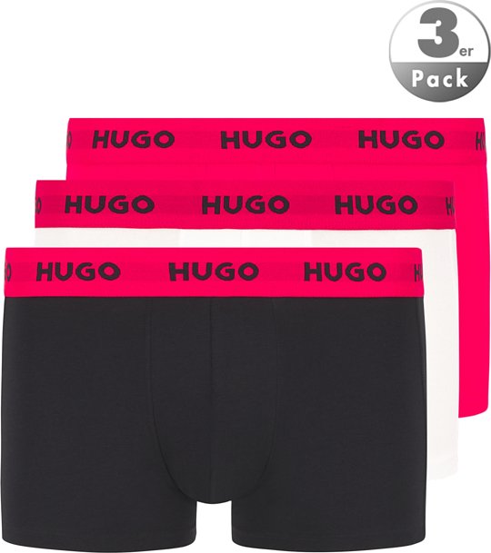 HUGO Herren Trunks rot,schwarz,weiß Baumwolle & Mix unifarben