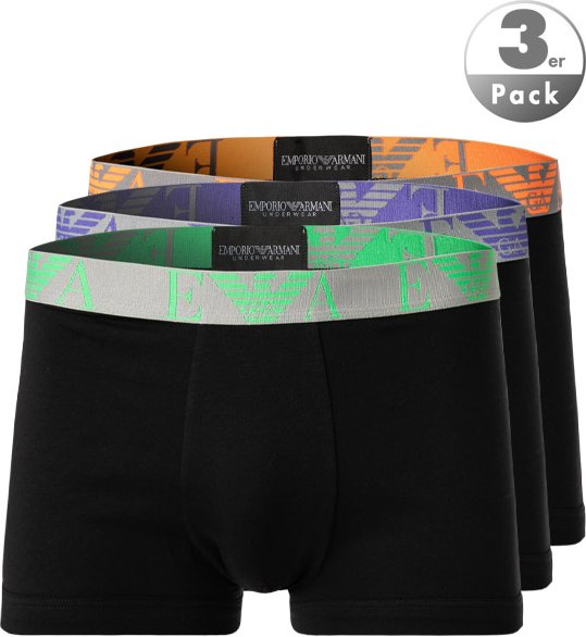 Thumbnail - EMPORIO ARMANI Herren Trunks schwarz Baumwolle & Mix unifarben