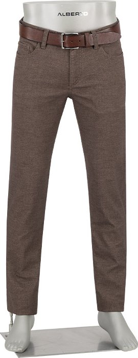 Alberto Herren Hosen braun meliert