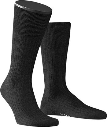 Thumbnail - Falke Herren Socken grau Merinowolle unifarben