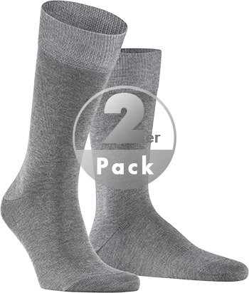 Thumbnail - Falke Herren Socken grau Baumwolle & Mix unifarben
