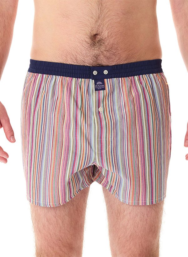 MC ALSON Herren Boxershorts mehrfarbig Reine Baumwolle Gestreift