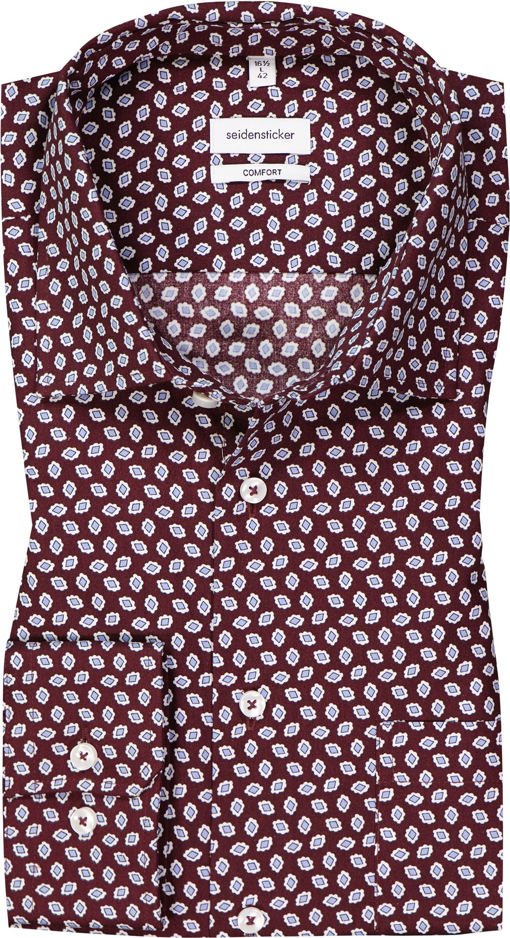 Thumbnail - Seidensticker Herren Hemd rot gemustert Comfort Fit