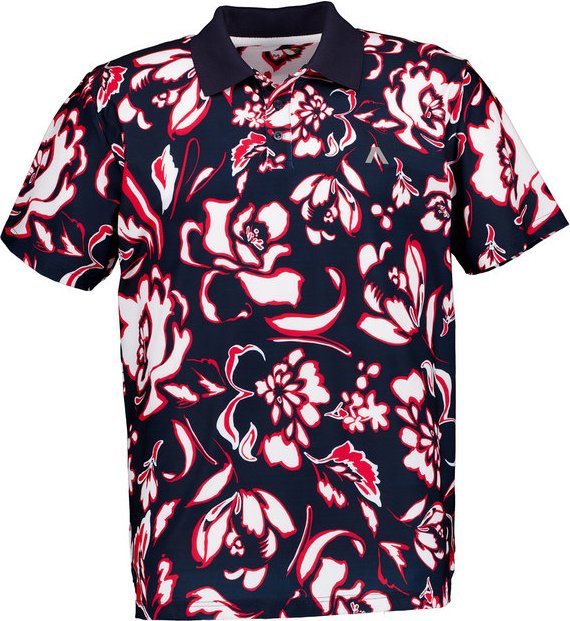 Alberto Golf Herren Polo-Shirt blau geblümt