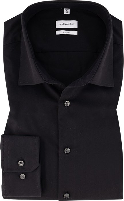 Seidensticker Herren Hemd schwarz Slim Fit