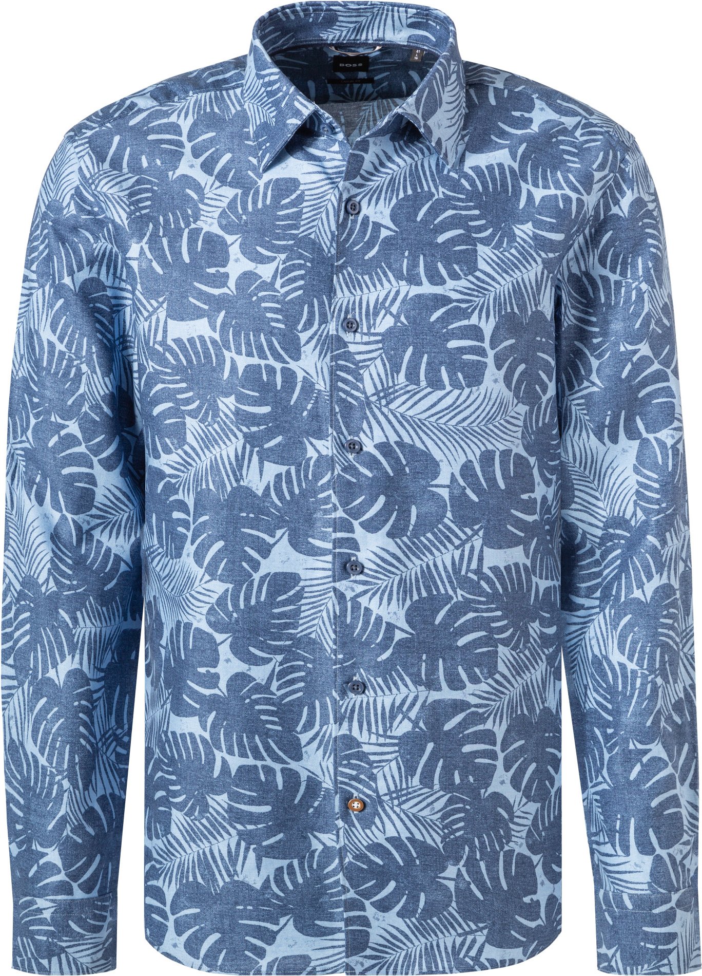 BOSS Black Herren Hemd blau geblümt