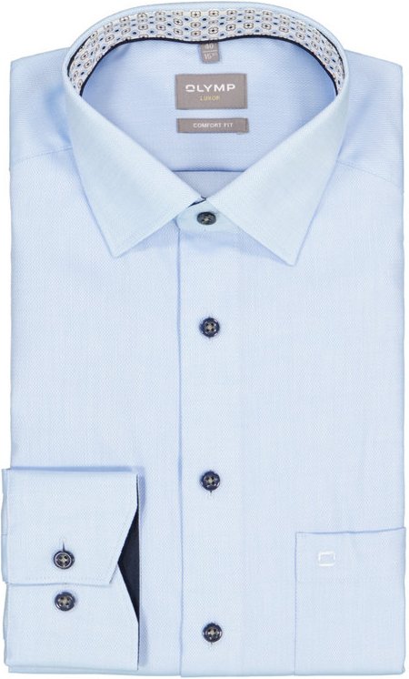 OLYMP Herren Hemd blau meliert