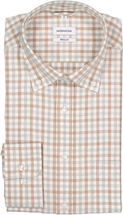 Seidensticker Herren Hemd beige kariert