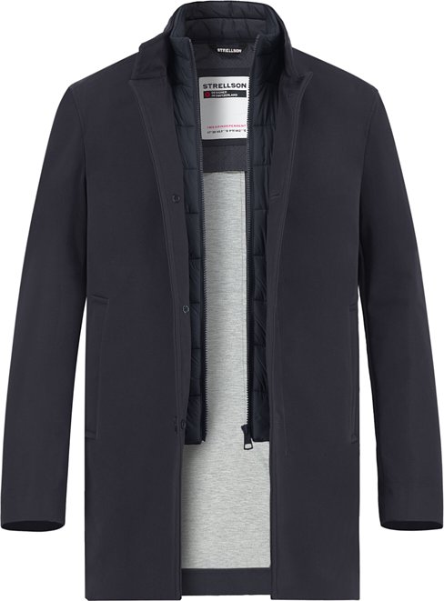 Strellson Herren Mantel blau unifarben